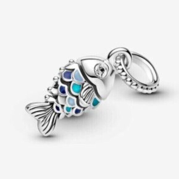 Pandora Blue Scaled Fish Dangle Charm - Picture 4 of 4